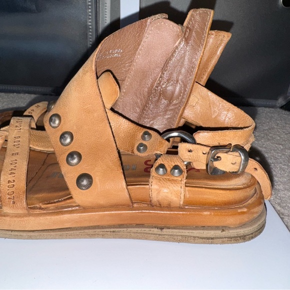 A.S. 98 Pacey Natural Leather Studded Harness Zip Sandals Size EU 39 / US 9 - Picture 4 of 11